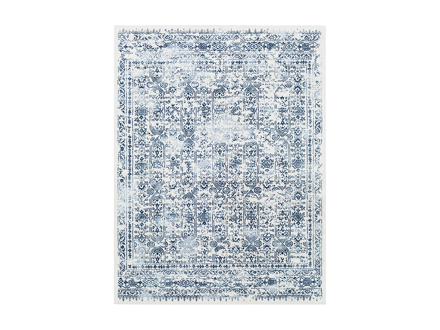 Tapis Vintage Oriental - Bleu/Blanc - 160x215cm - VICKY