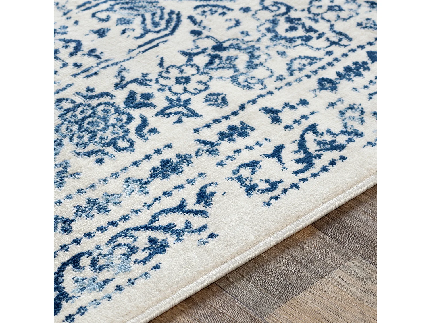 Tapis Vintage Oriental - Bleu/Blanc - 160x215cm - VICKY