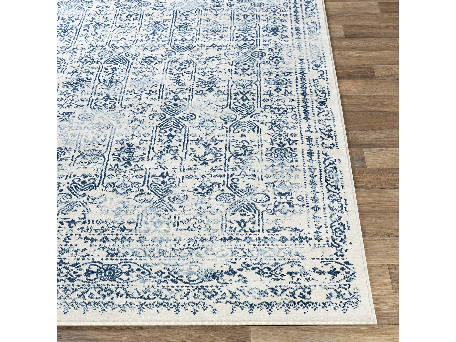 Tapis Vintage Oriental - Bleu/Blanc - 160x215cm - VICKY