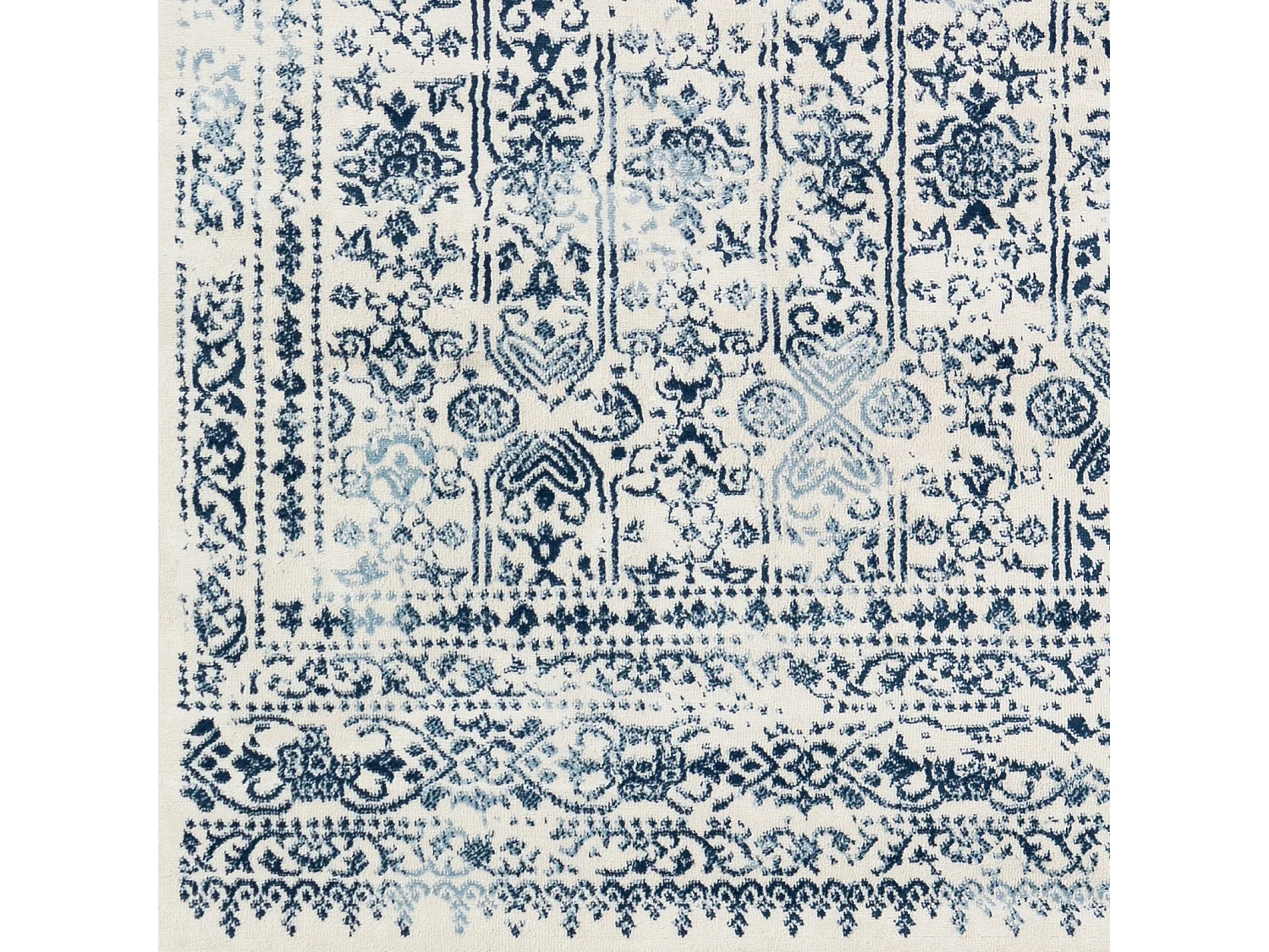 Tapis Vintage Oriental - Bleu/Blanc - 160x215cm - VICKY