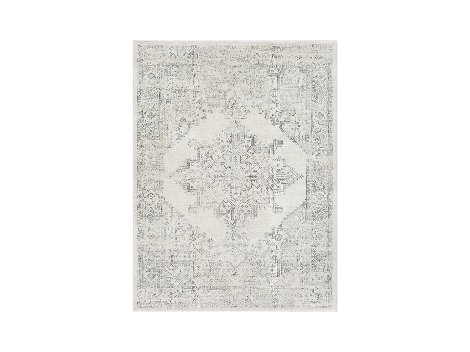 Vintage Oosters Tapijt - Wit/Grijs - 120x170cm - CEREN