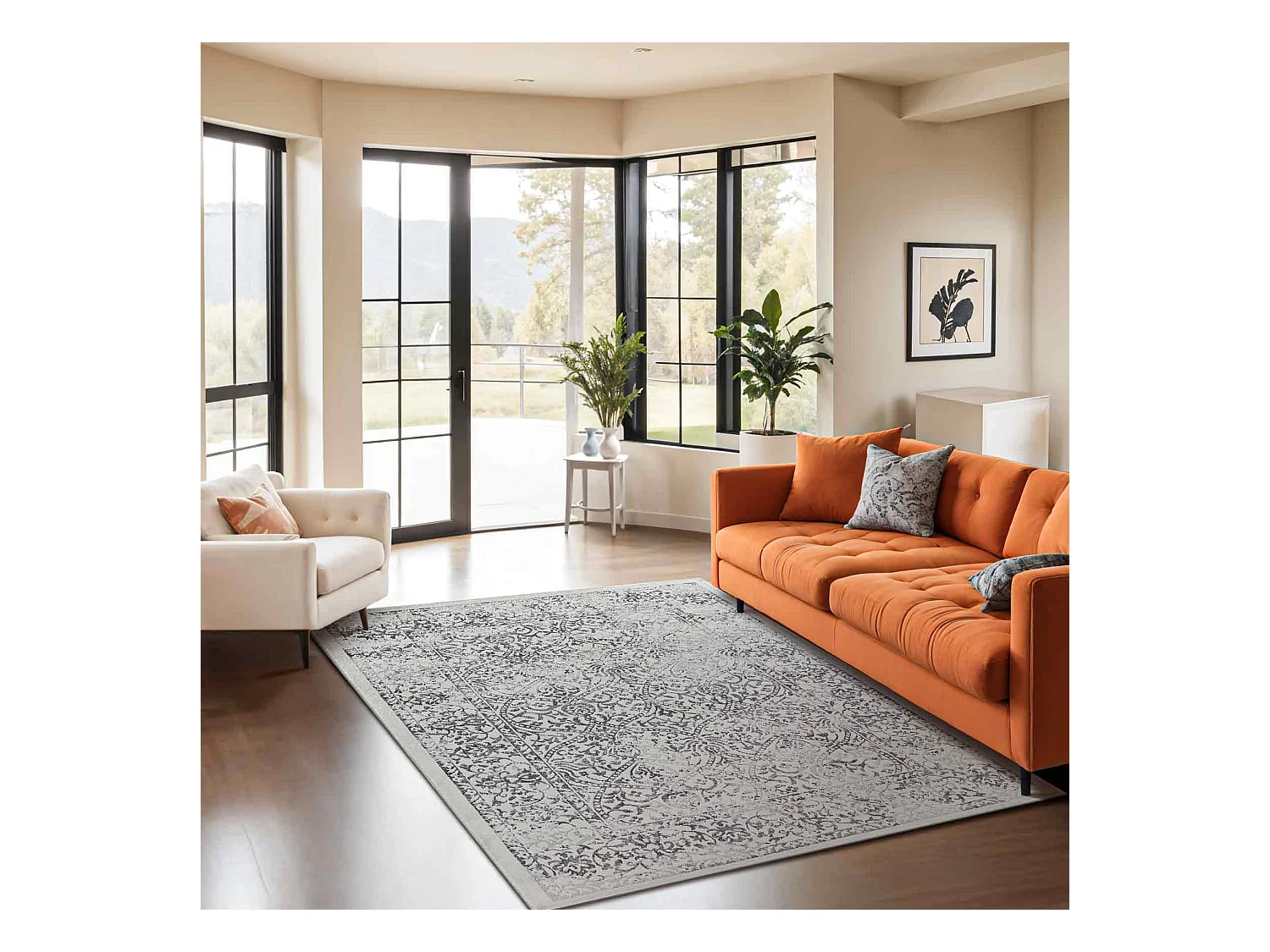 Vintage Oosters Tapijt - Grijs/Ivoor - 200x275cm - HAZEL