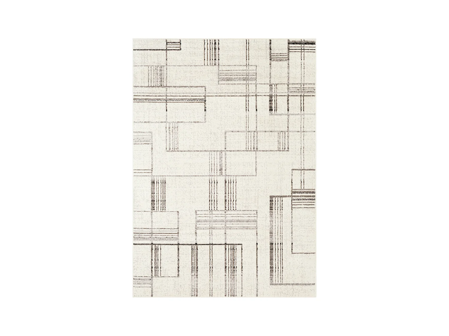 Alfombra Escandinava Moderna - Blanco/Gris - 200x275cm - ALEXIA