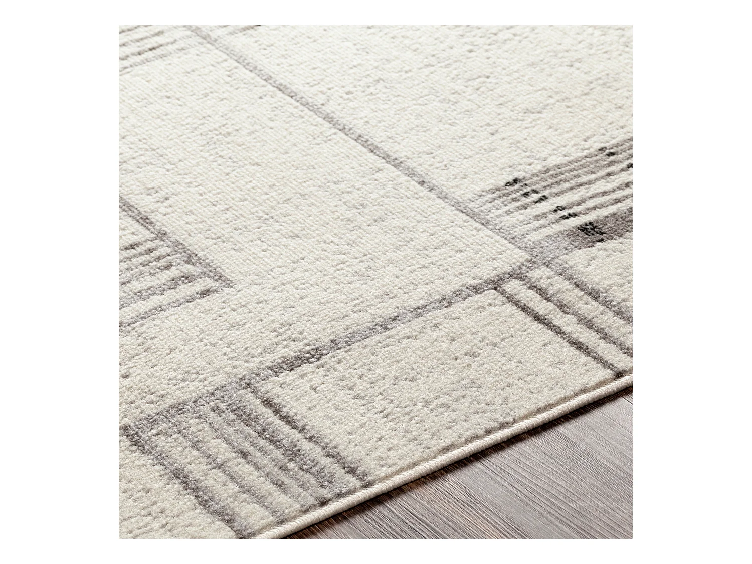 Alfombra Escandinava Moderna - Blanco/Gris - 200x275cm - ALEXIA