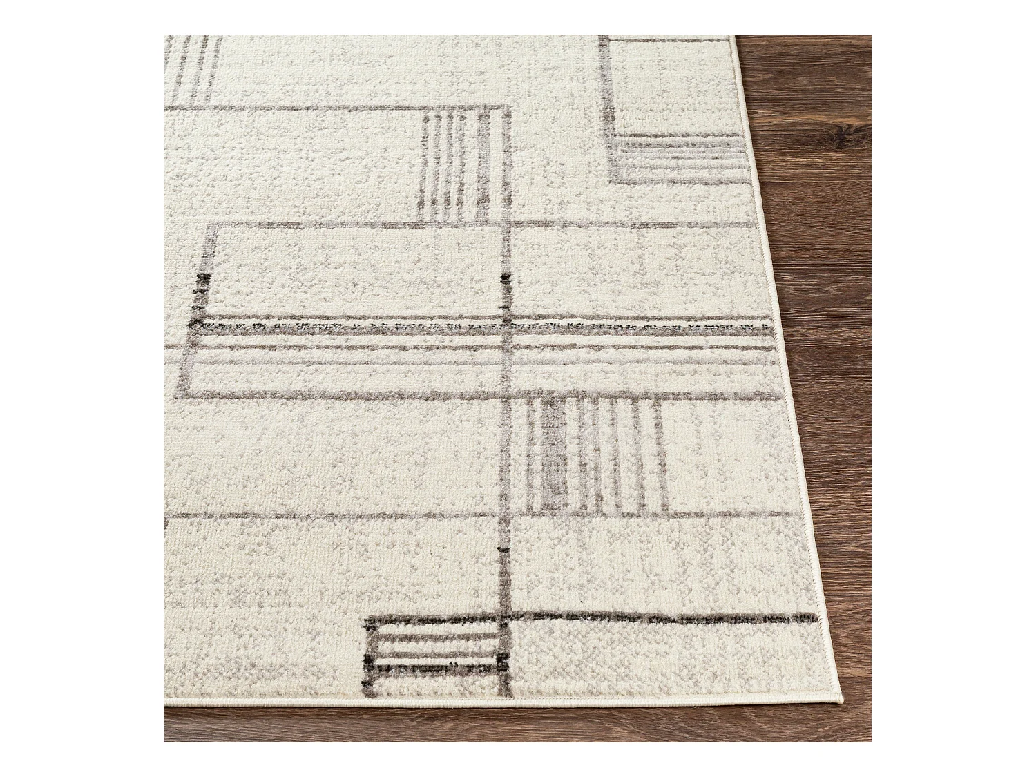 Alfombra Escandinava Moderna - Blanco/Gris - 200x275cm - ALEXIA