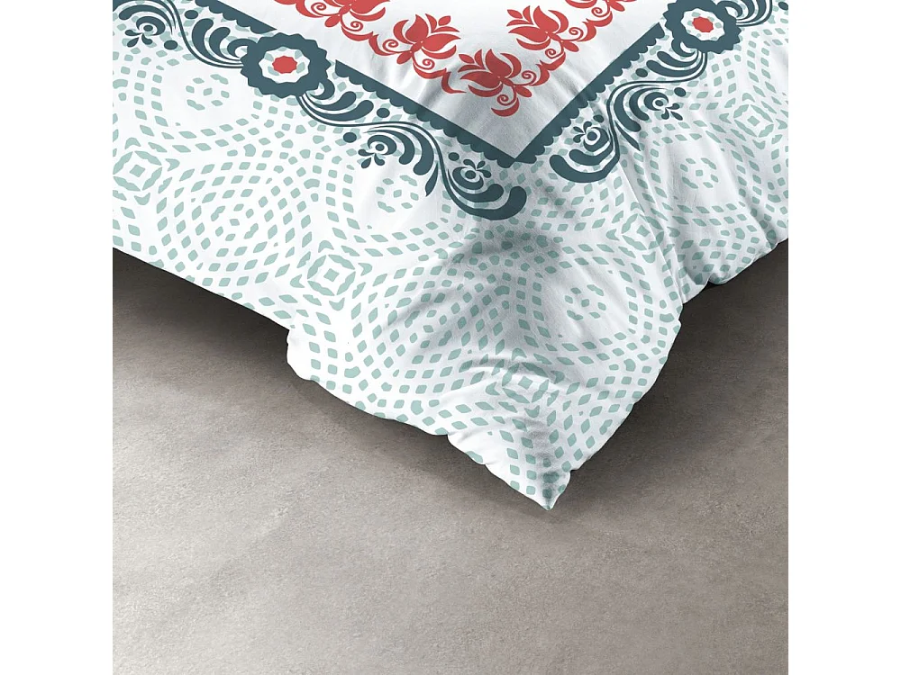 Housse de couette 240x260 cm + 2 taies d'oreiller 100% Coton 47 fils Camelia