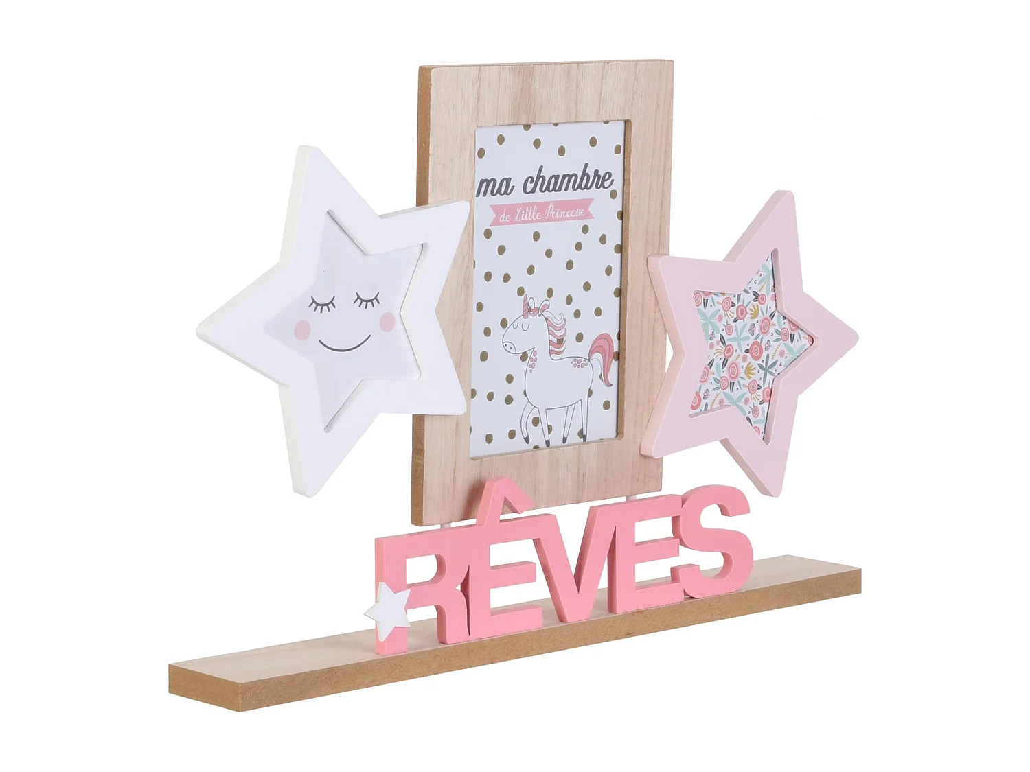 Pêle-Mêle 3 Photos "Rêves Fille" 36cm Rose