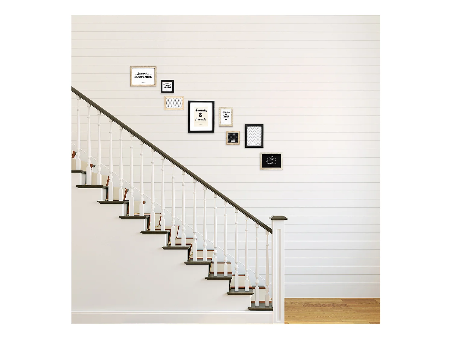 Cadre Photo X8 Noir, Blanc, Marron