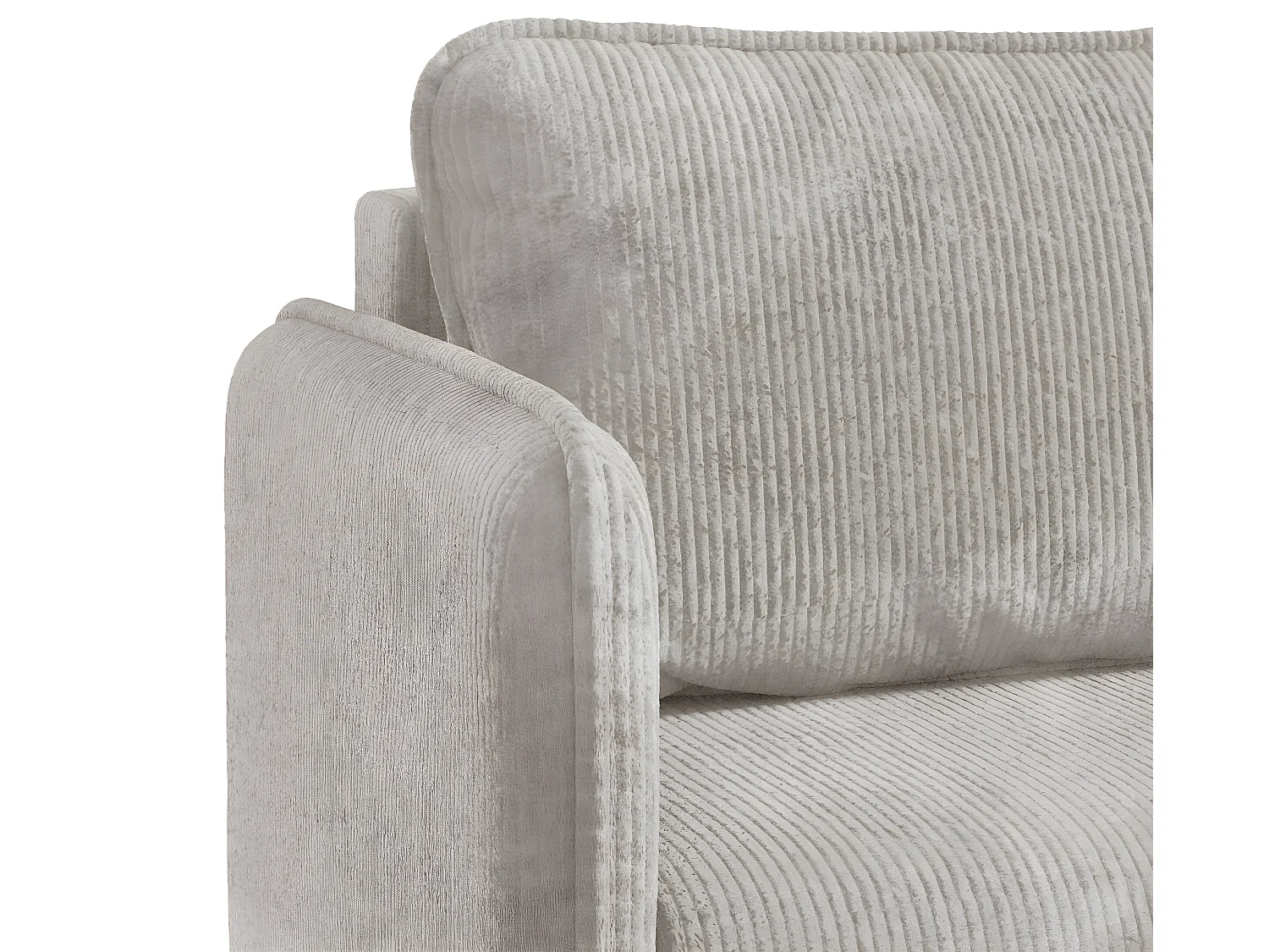 Canapé convertible 3 places avec coffre Robin velours côtelé Blanc cassé