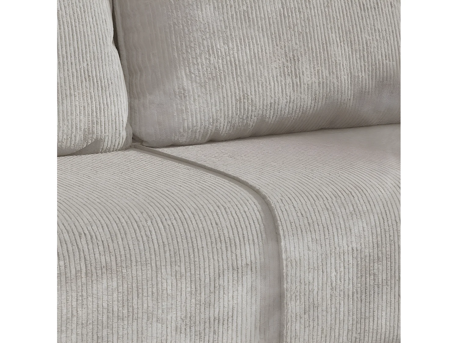 Canapé convertible 3 places avec coffre Robin velours côtelé Blanc cassé