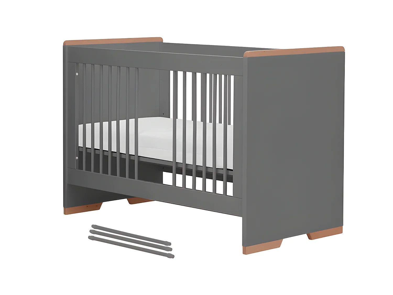 Lit bébé Snap Gris et bois