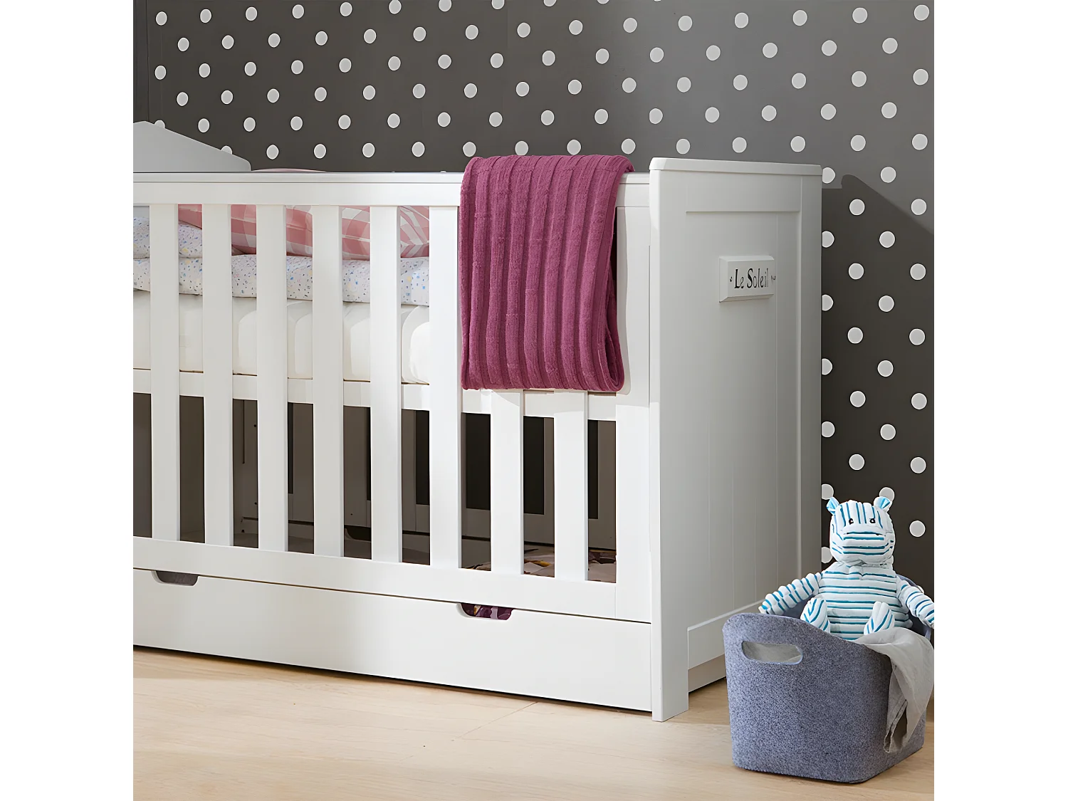 Lit bébé Marsylia MDF Blanc
