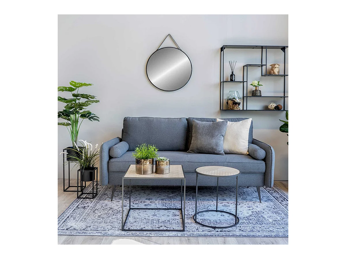 KIUH - Lot de 2 Cache-Pots sur Pieds Métal Noir