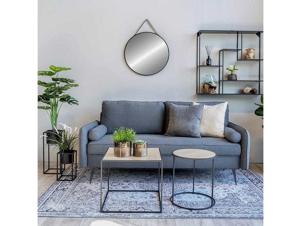 KIUH - Lot de 2 Cache-Pots sur Pieds Métal Noir