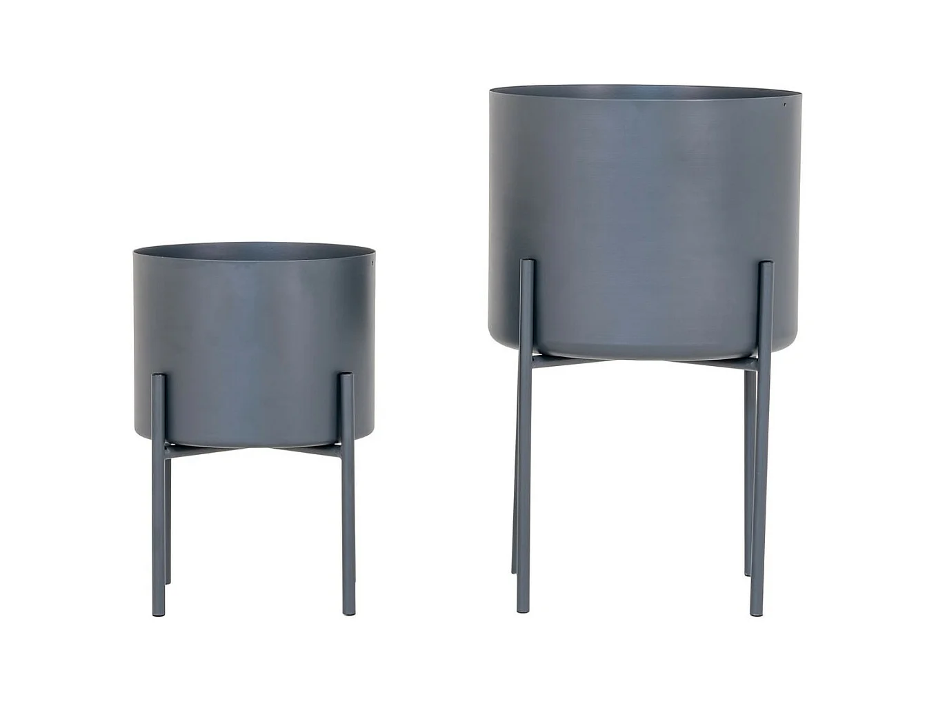 POHYA - Lot de 2 Cache-Pots sur Pieds en Métal Gris