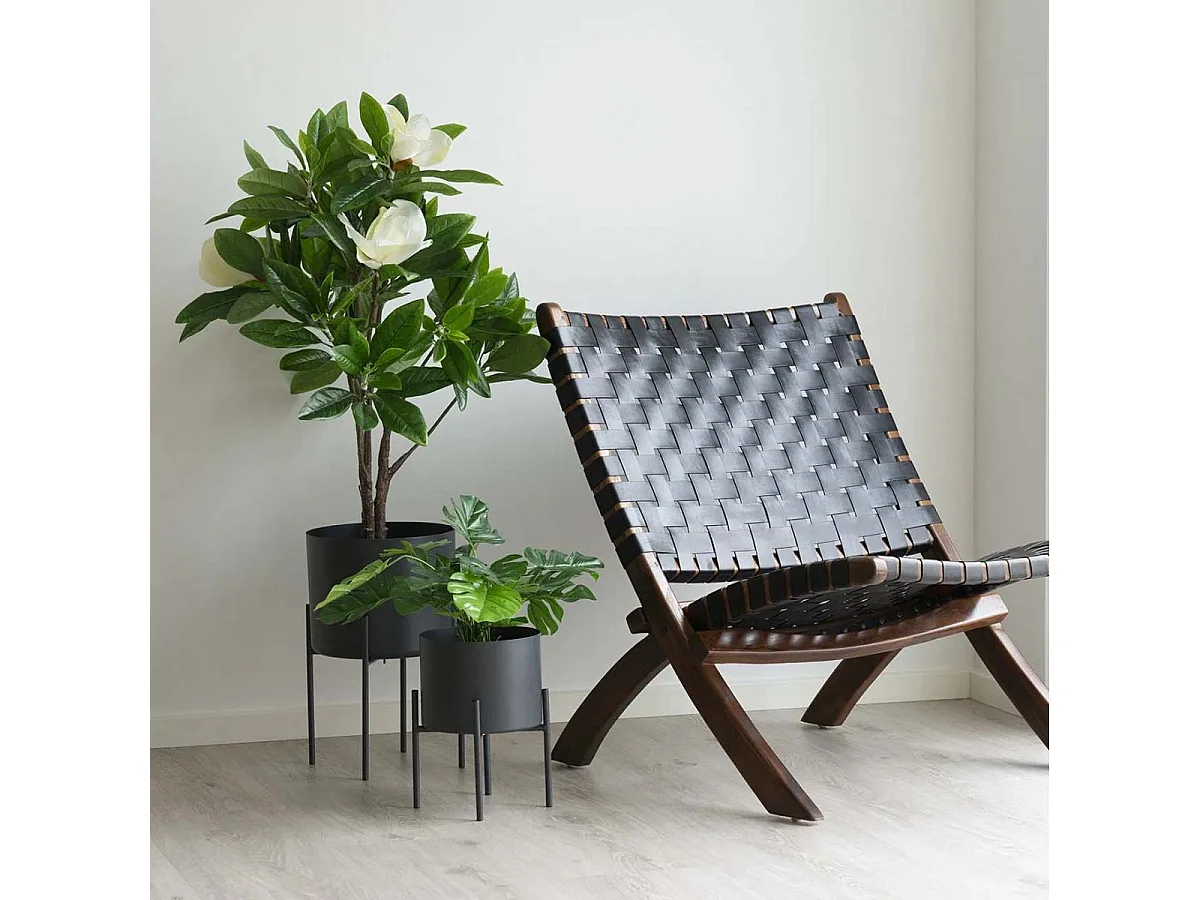 POHYA - Lot de 2 Cache-Pots sur Pieds en Métal Gris