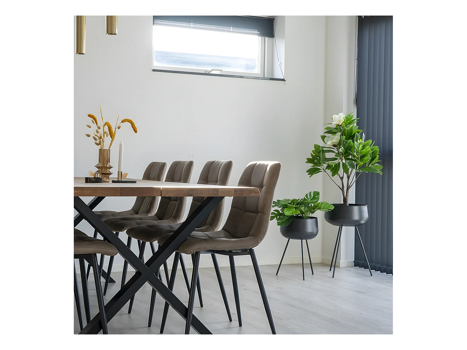 AZOK - Lot de 2 Cache-Pots sur Pieds en Métal Noir