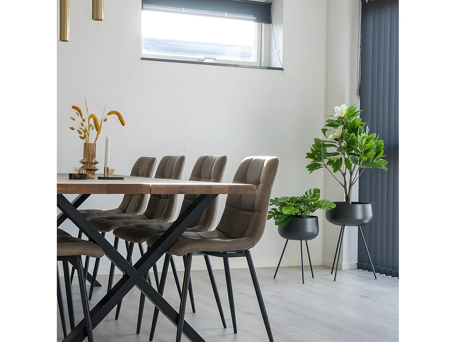 AZOK - Lot de 2 Cache-Pots sur Pieds en Métal Noir