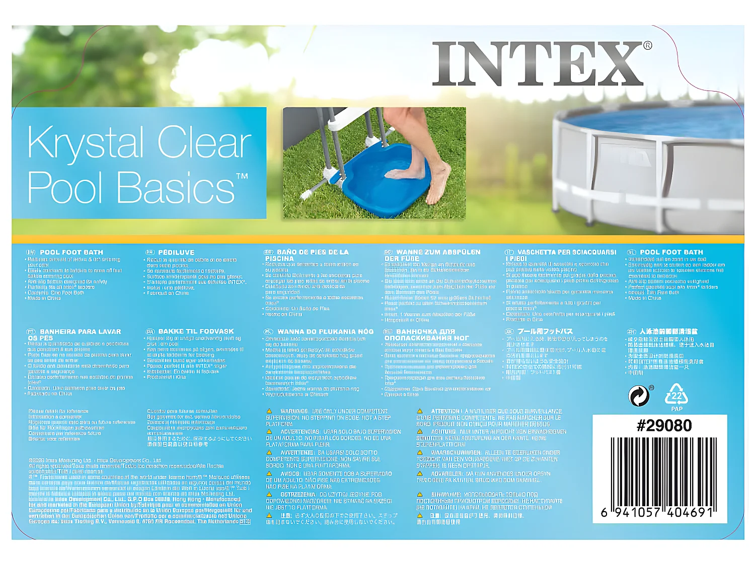 Intex Bain de pieds de piscine 11,5 L 56x46x9 cm Bleu