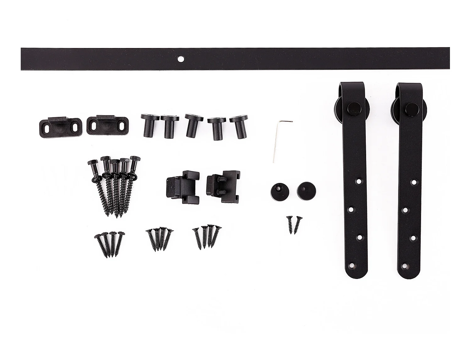 HOMCOM Kit de porte coulissante système galandage avec porte épaisseur 20-25 mm largeur max. 0,9 m charge max. 20 Kg acier noir