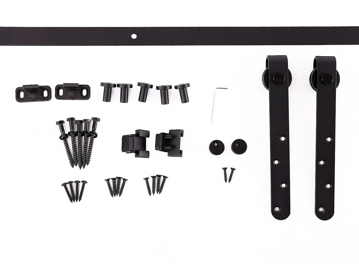 HOMCOM Kit de porte coulissante système galandage avec porte épaisseur 20-25 mm largeur max. 0,9 m charge max. 20 Kg acier noir