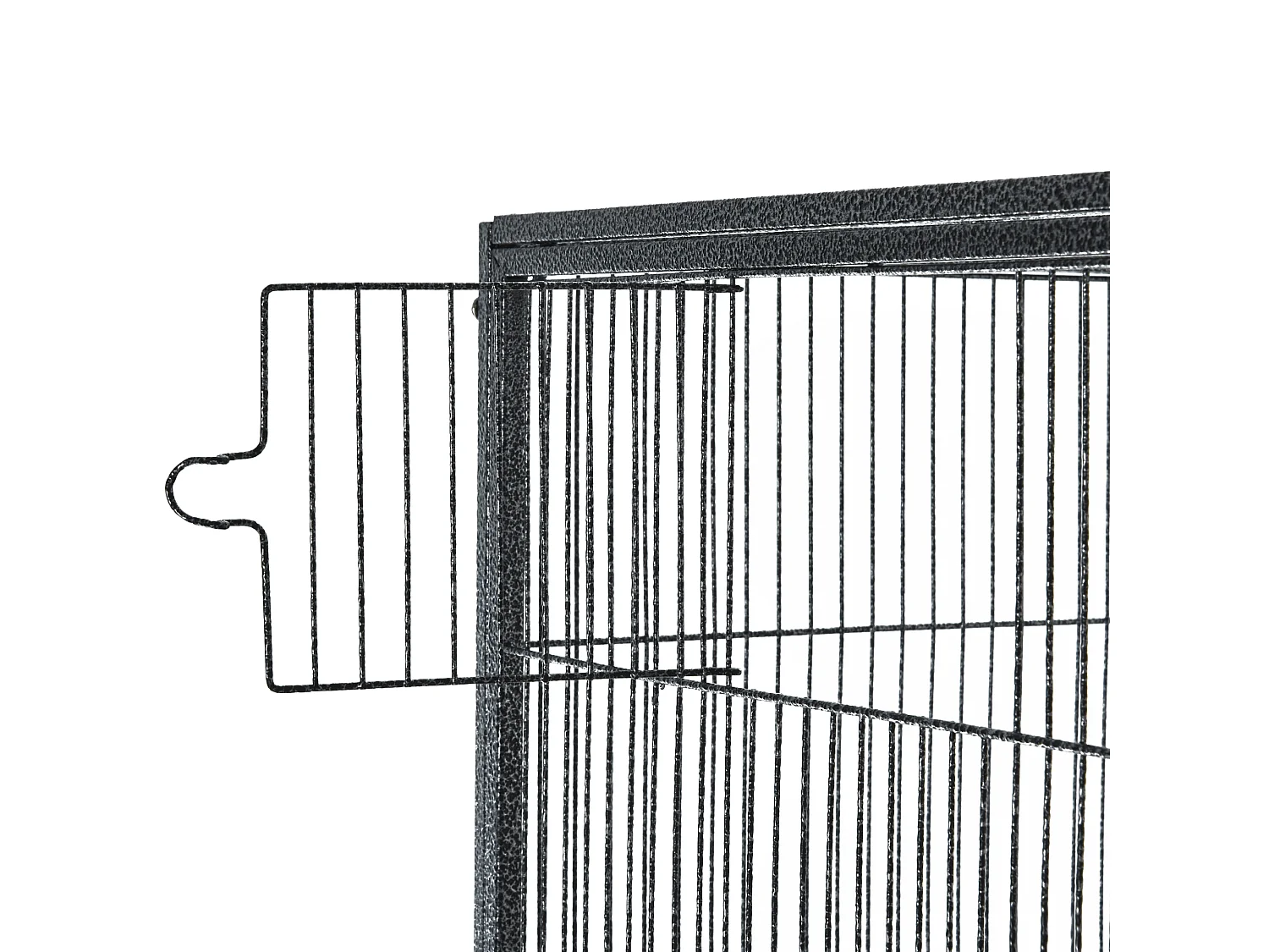 PawHut Cage à Oiseaux Portable avec 4 Mangeoires et 4 Perchoirs Pratique 81 x 48 x 163 cm Noir et Gris