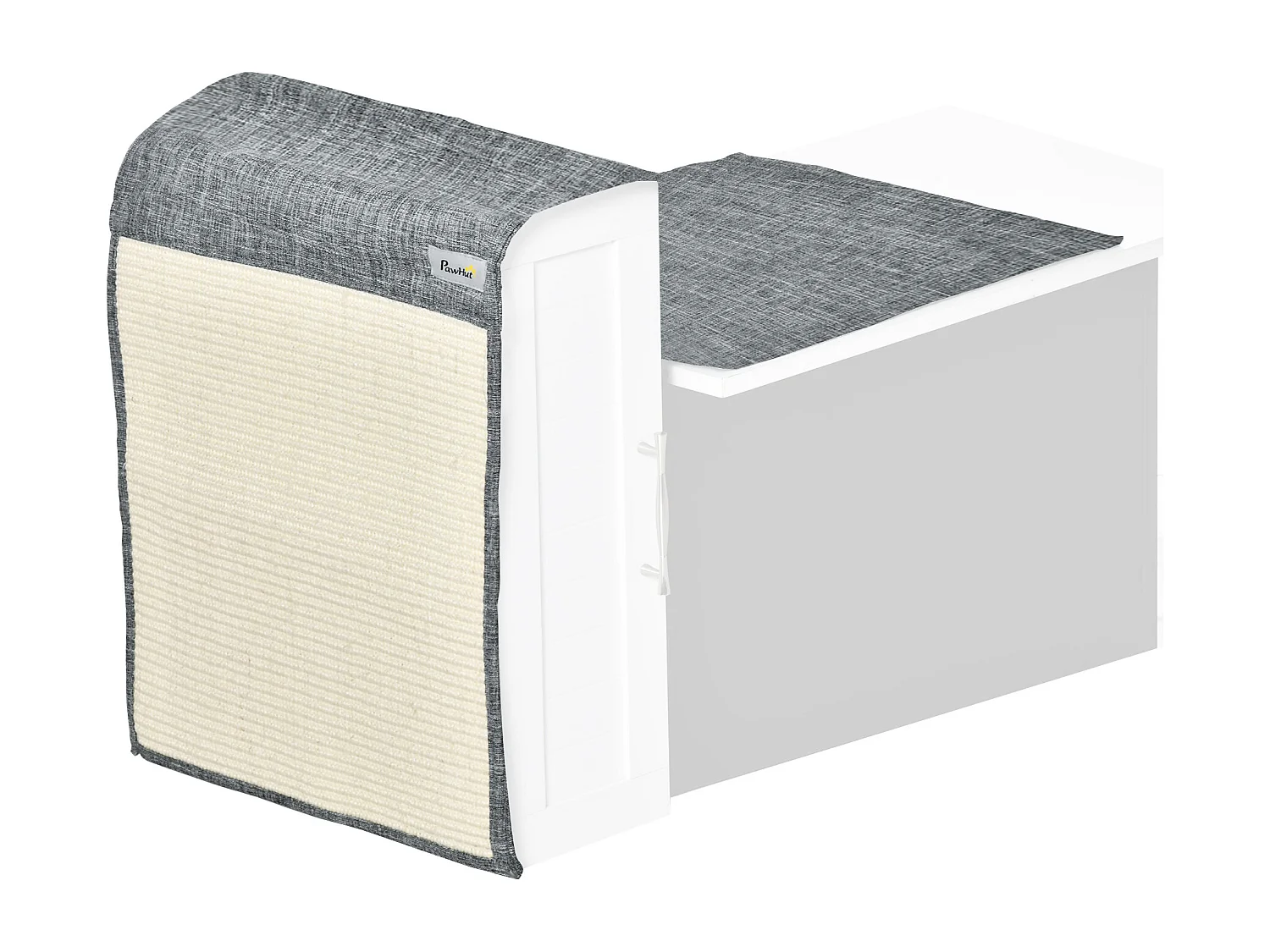 Lot de 2 tapis griffoir chat grattoir chat en sisal grattoir de canapé, sol ou mur dim. 130L x 45l cm gris