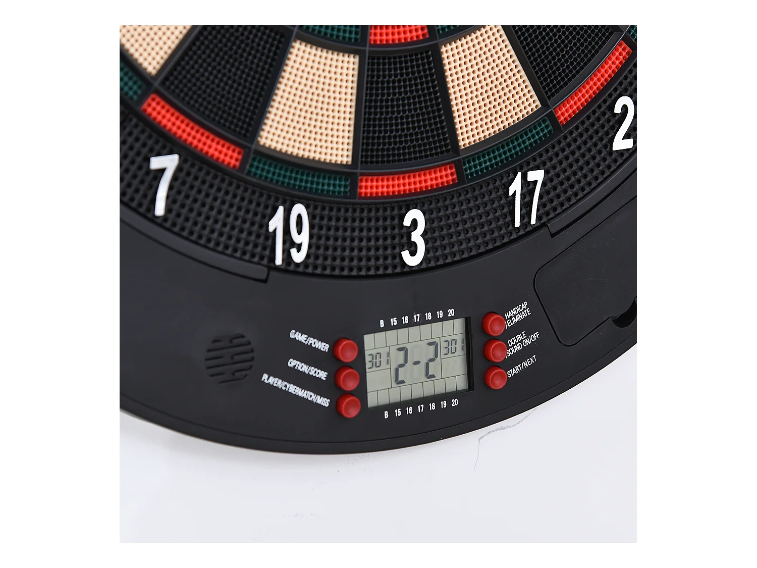 Cible jeu de fléchettes électronique refermable 26 jeux jusqu'à 8 joueurs affichage LCD haut-parleur noir