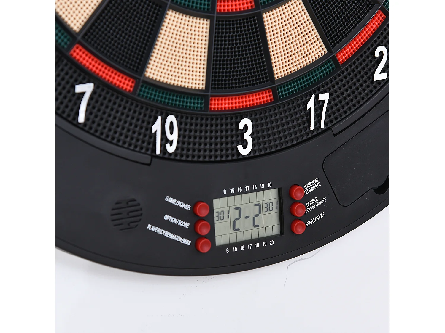 Cible jeu de fléchettes électronique refermable 26 jeux jusqu'à 8 joueurs affichage LCD haut-parleur noir