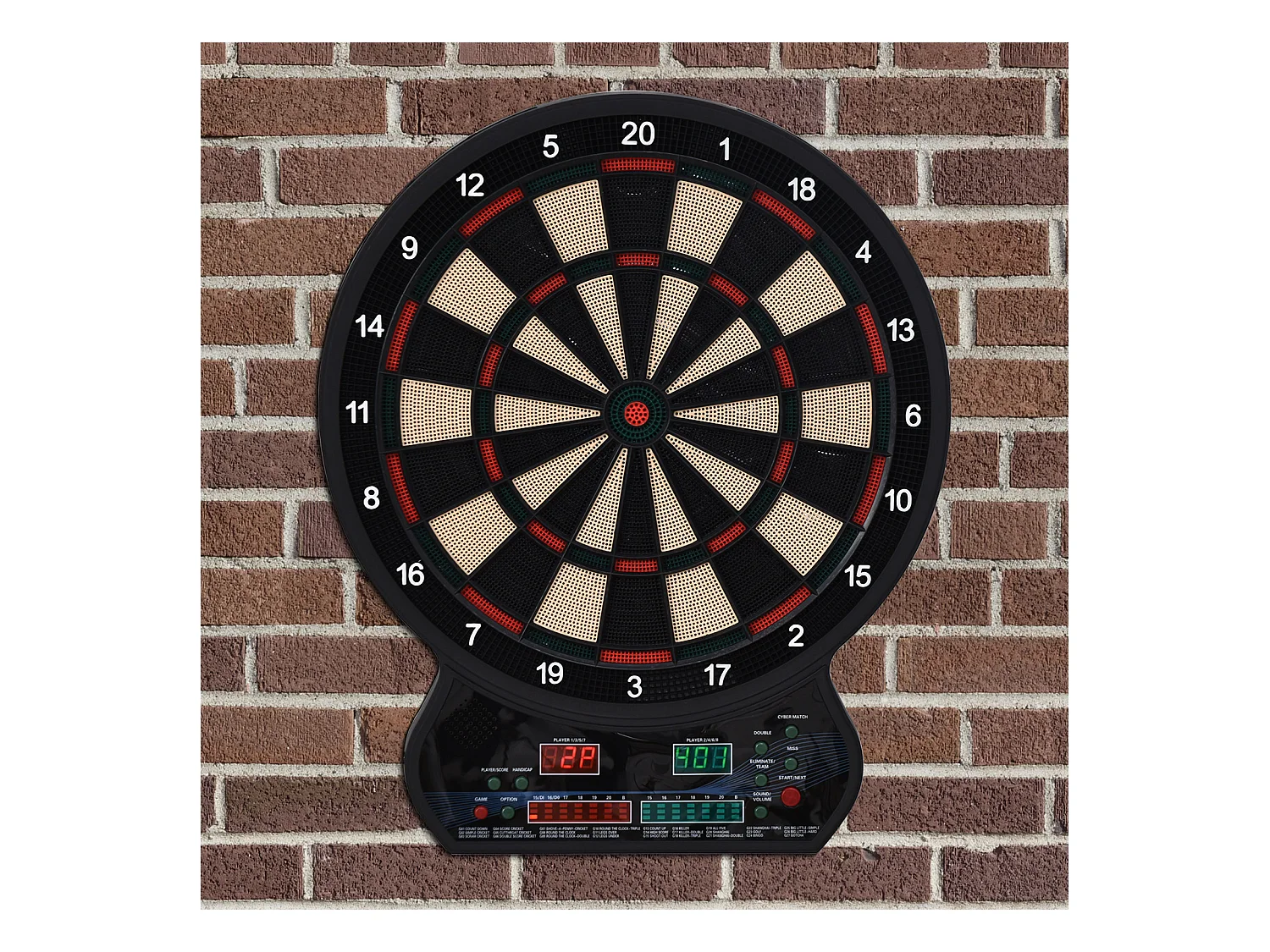 Cible jeu de fléchettes électronique 27 jeux principaux jusqu'à 8 joueurs affichage LED noir