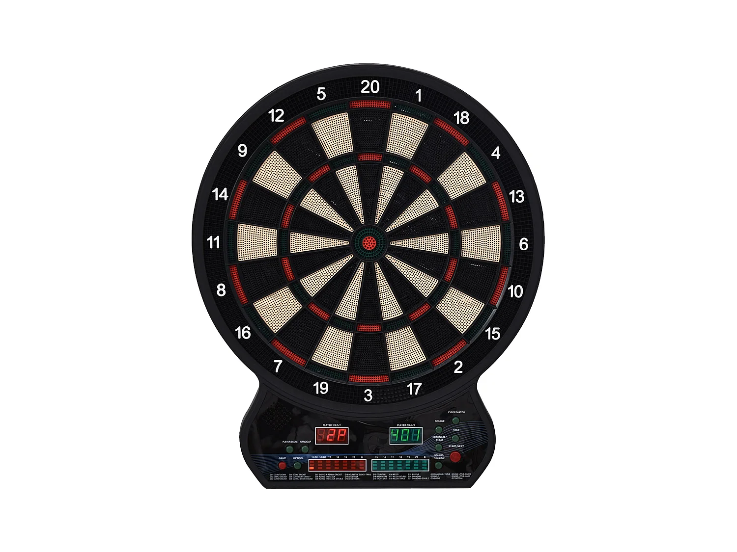 Cible jeu de fléchettes électronique 27 jeux principaux jusqu'à 8 joueurs affichage LED noir