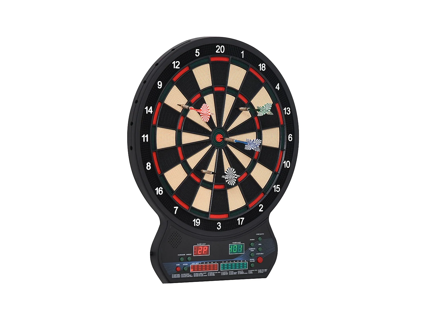Cible jeu de fléchettes électronique 27 jeux principaux jusqu'à 8 joueurs affichage LED noir