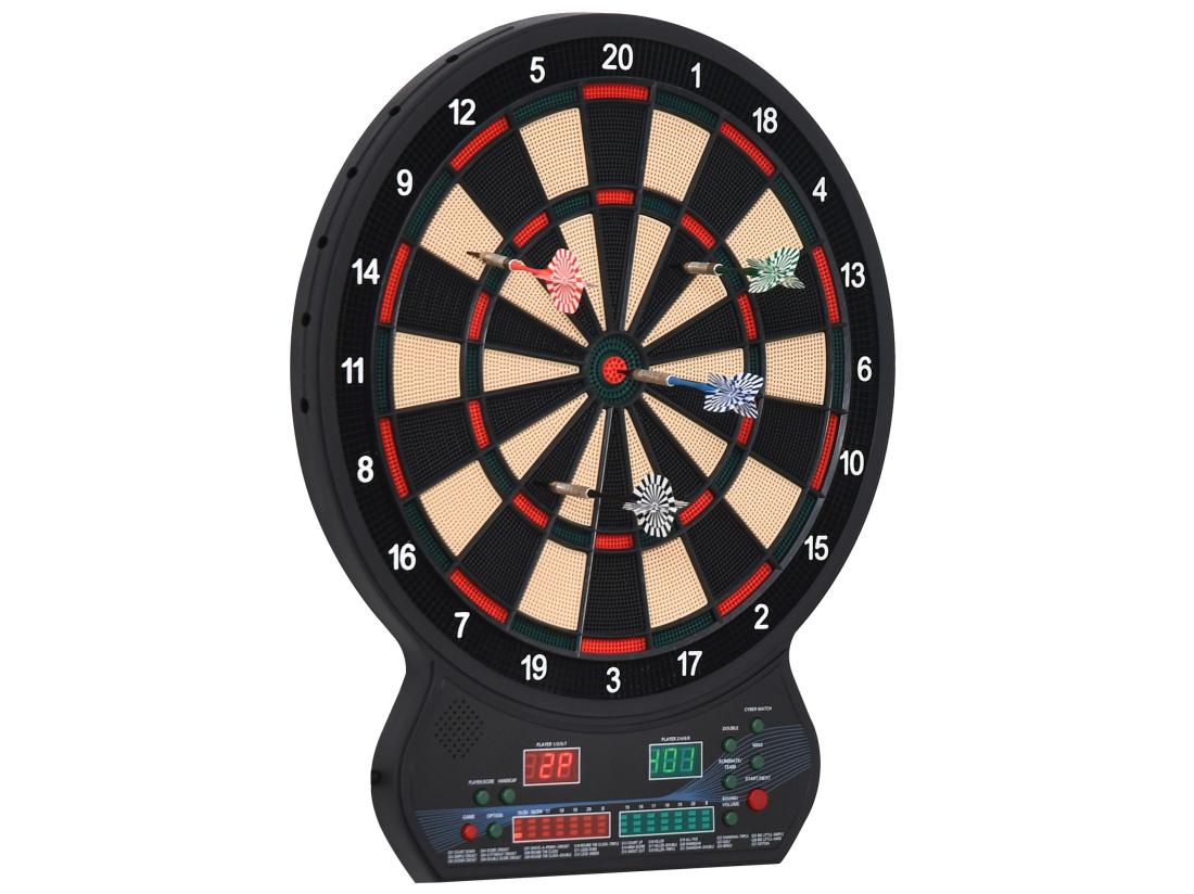 vente unique Cible jeu de fléchettes électronique 27 jeux principaux jusqu'à 8 joueurs affichage LED noir