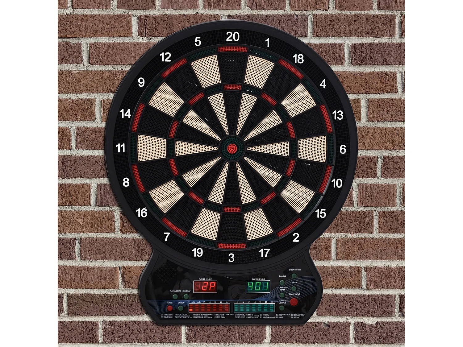 Cible jeu de fléchettes électronique 27 jeux principaux jusqu'à 8 joueurs affichage LED noir