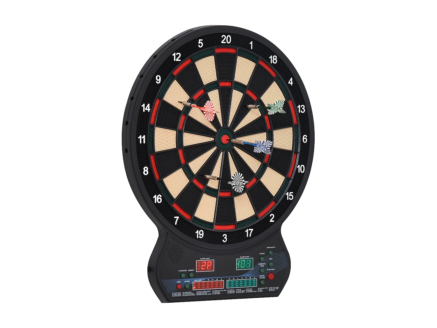 Cible jeu de fléchettes électronique 27 jeux principaux jusqu'à 8 joueurs affichage LED noir