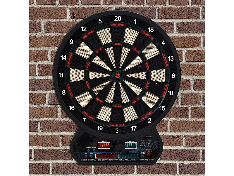 Cible jeu de fléchettes électronique 27 jeux principaux jusqu'à 8 joueurs affichage LED noir