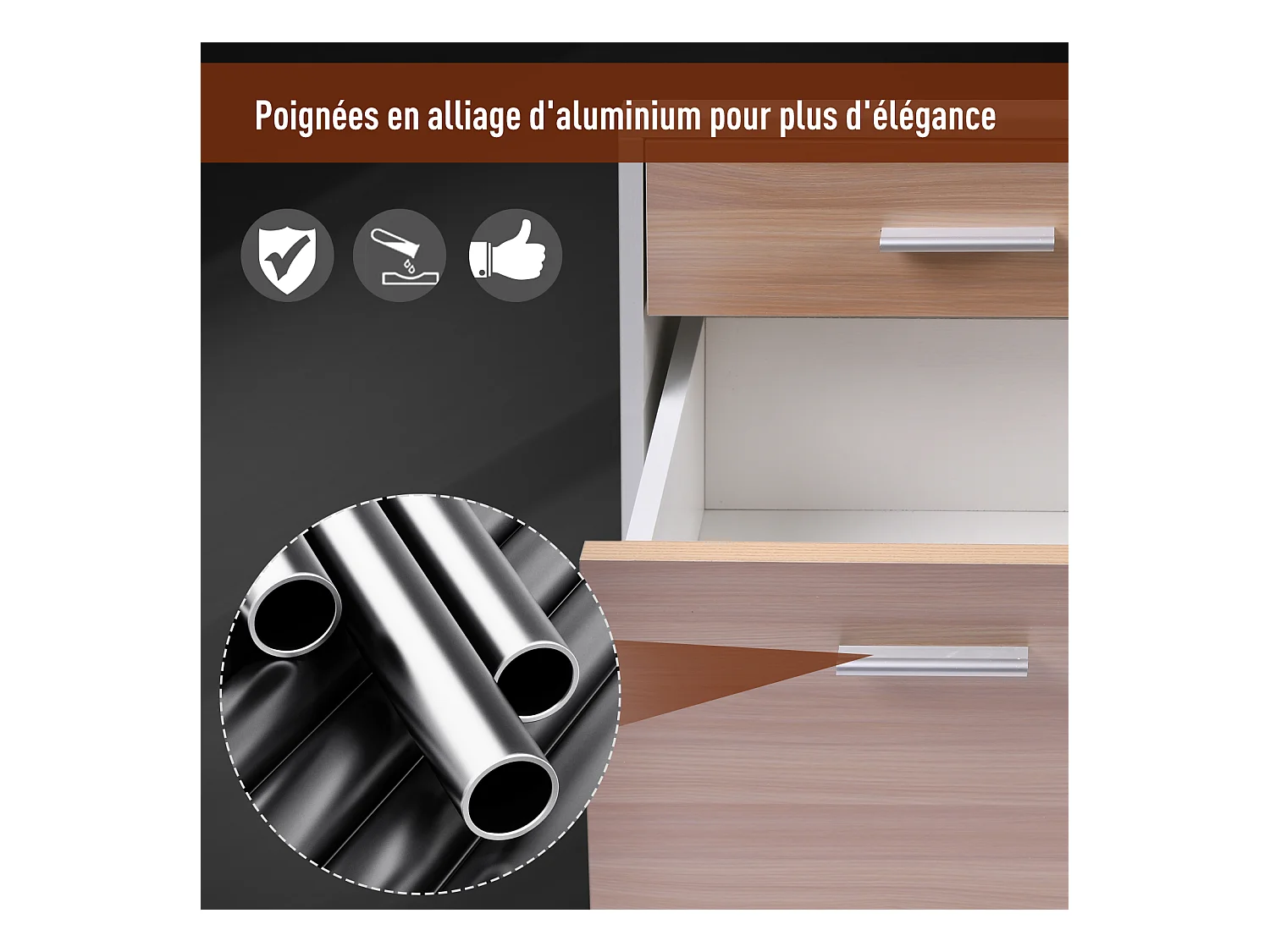 HOMCOM Bureau Informatique multimédia Design Multi-rangements 137 L x 55 l x 92 H cm chêne Blanc