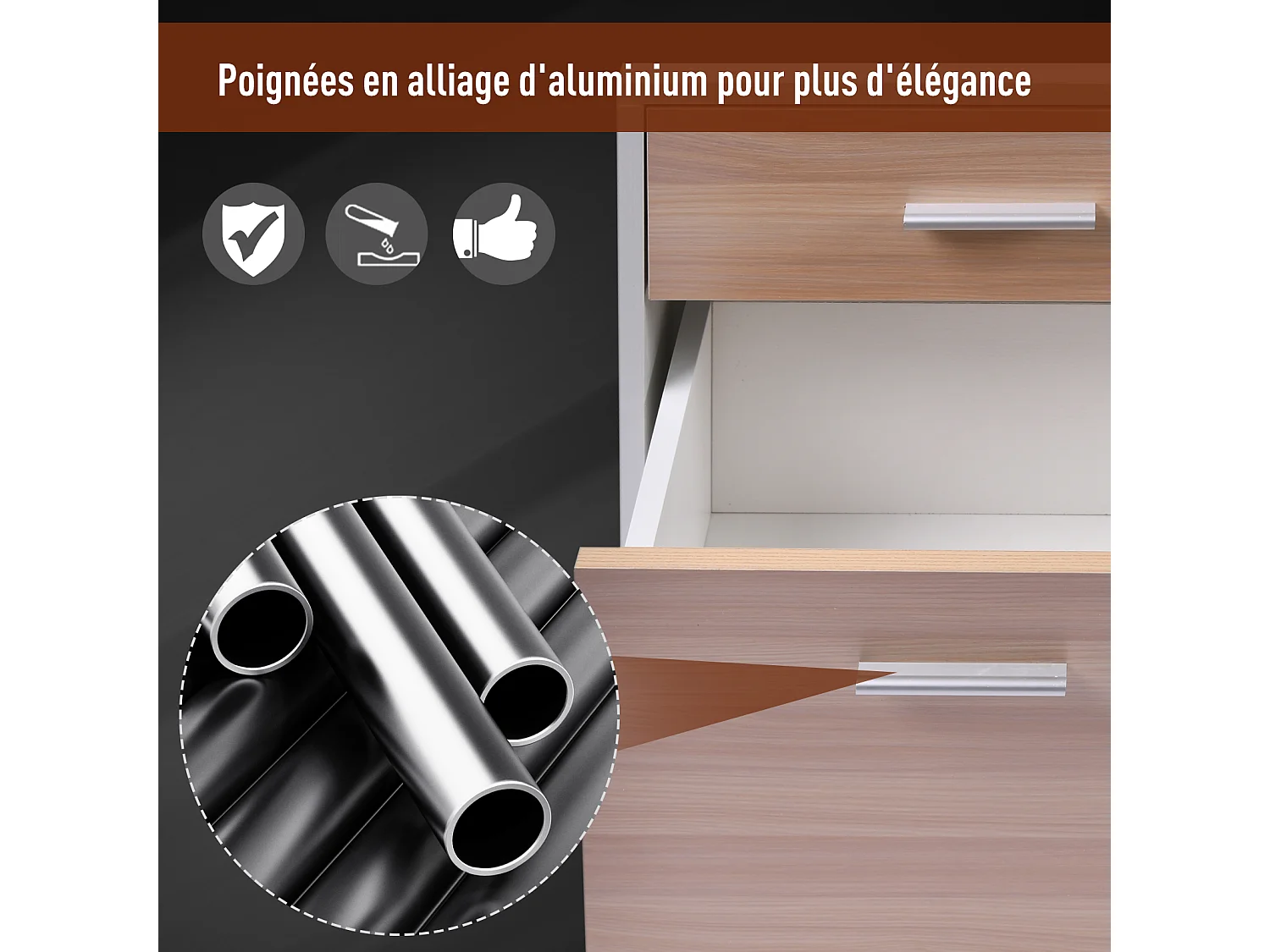 HOMCOM Bureau Informatique multimédia Design Multi-rangements 137 L x 55 l x 92 H cm chêne Blanc