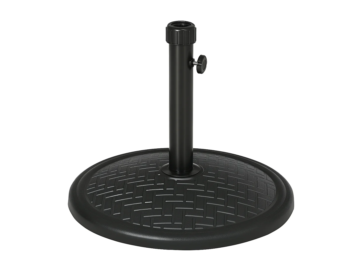 Pied de parasol rond base de lestage Ø 46 x 34 cm métal motif zig zag poids net 14 Kg noir