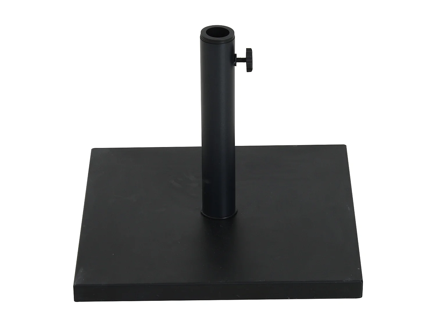 Pied de parasol base de lestage parasol carré dim. 40L x 40I x 43H cm poids net 11 Kg ciment métal noir