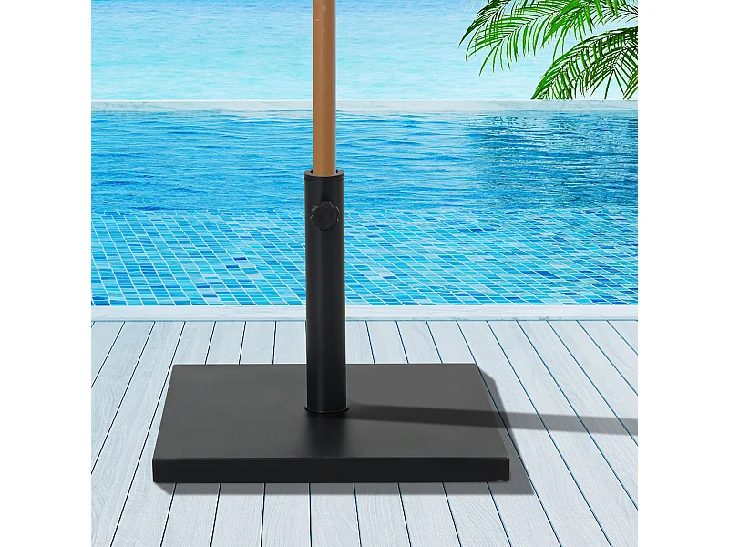 Pied de parasol base de lestage parasol carré dim. 40L x 40I x 43H cm poids net 11 Kg ciment métal noir