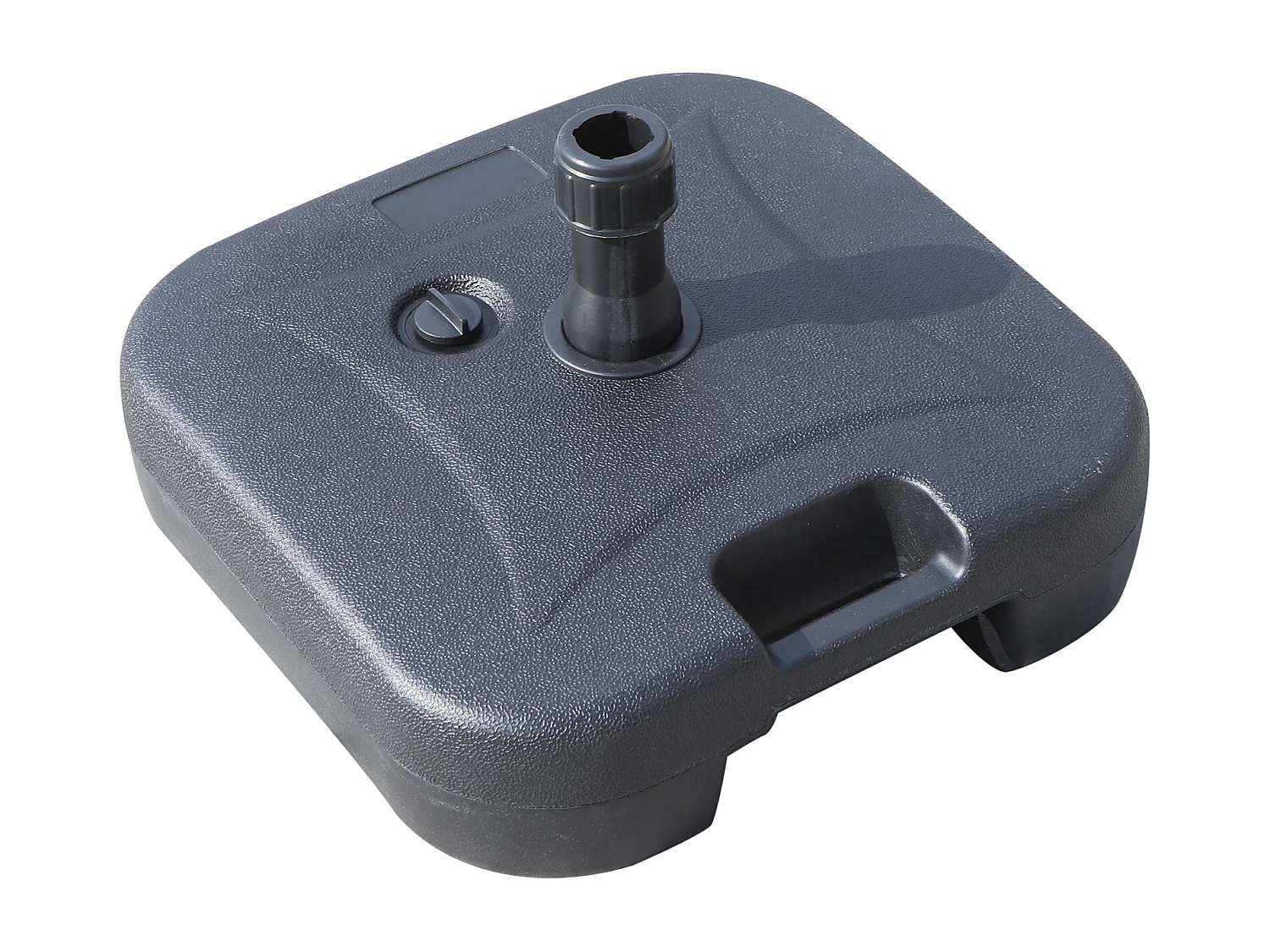 Pied de parasol rond base de lestage parasol dim. 46L x 45l x 26H cm HDPE noir