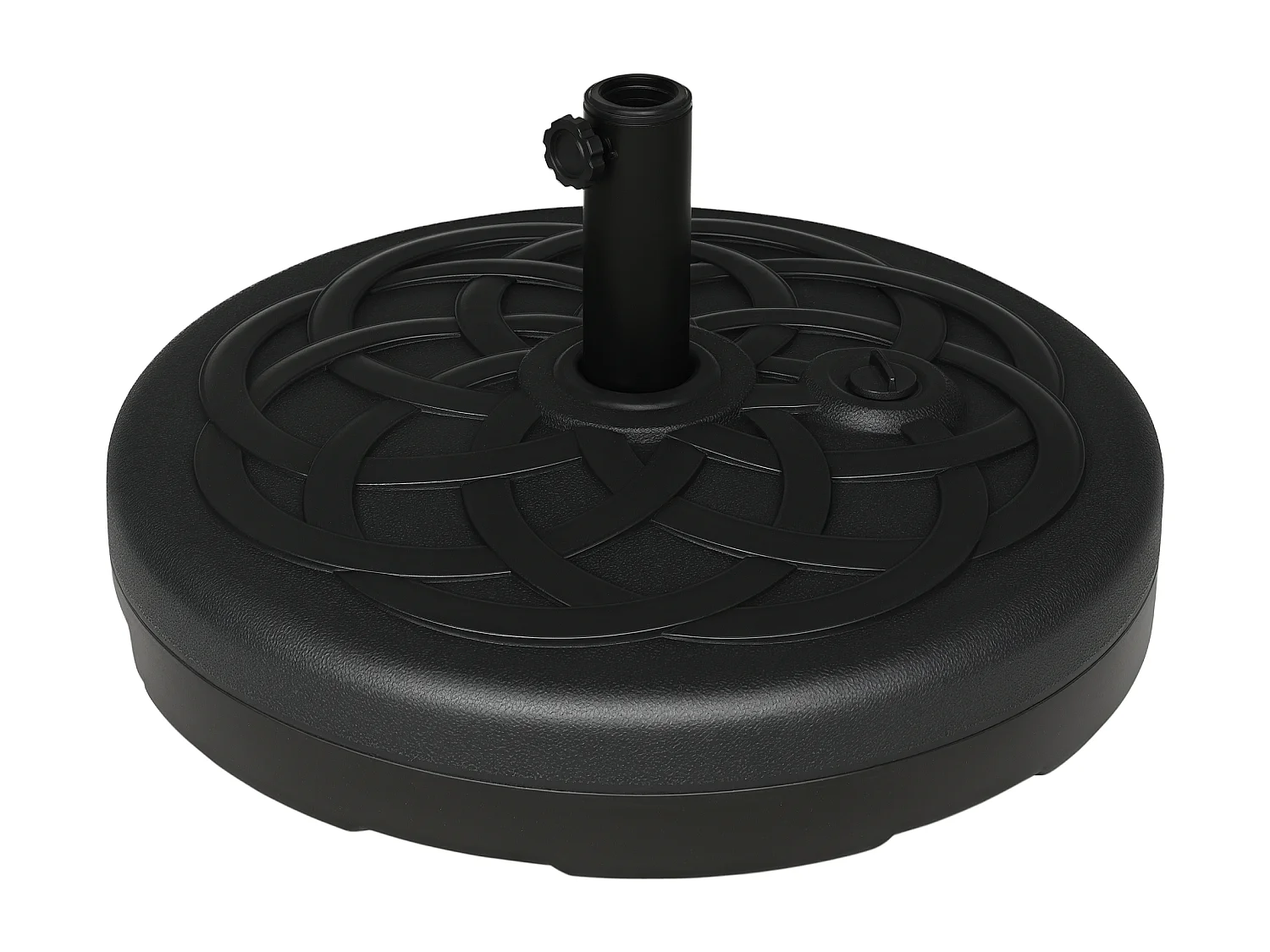 Pied de parasol base de lestage parasol rond Ø 56 x 30,5H cm à lester métal PE noir