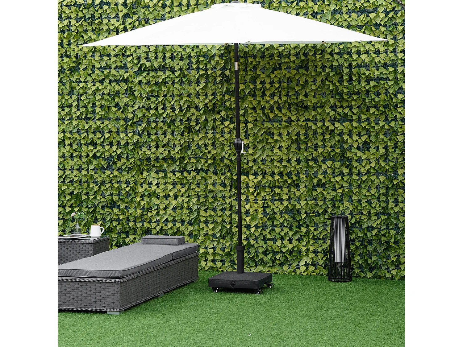 Pied de parasol base de lestage parasol carré HDPE surface granuleuse noir