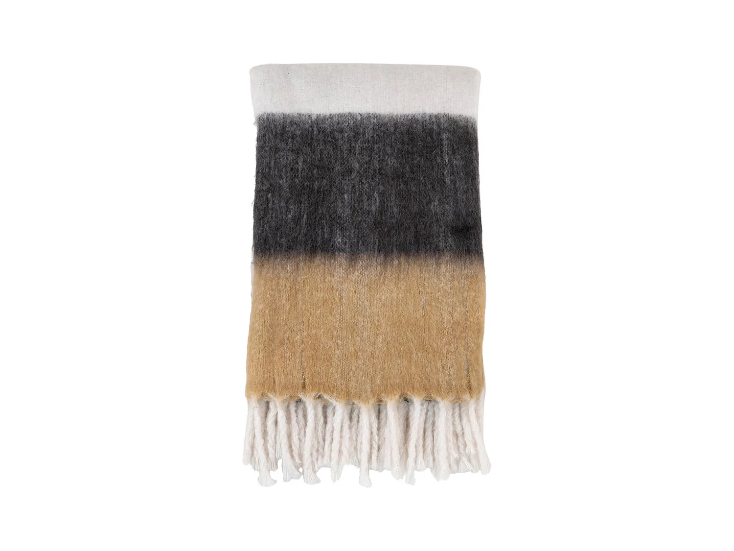 MEMET - Plaid Blanc Noir et Marron 170x130cm