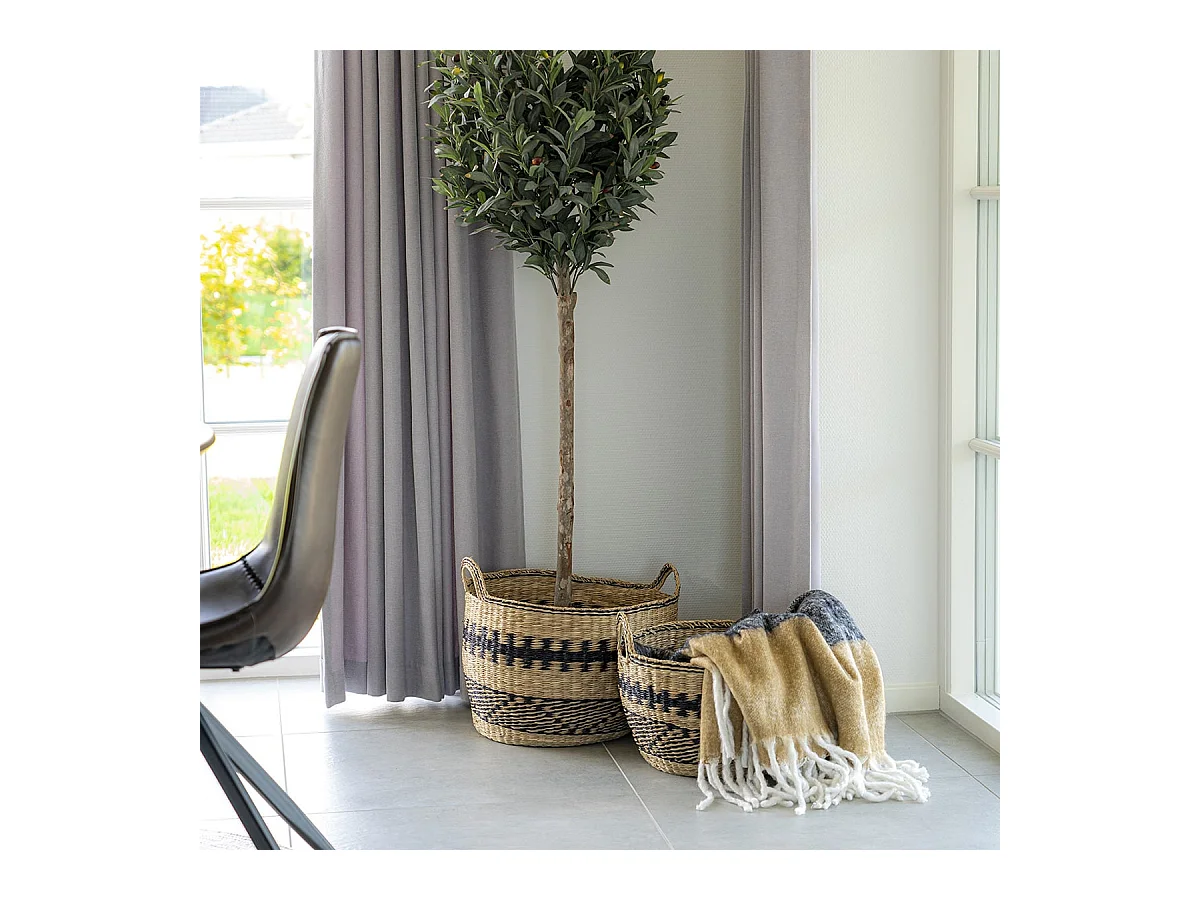 MEMET - Plaid Blanc Noir et Marron 170x130cm