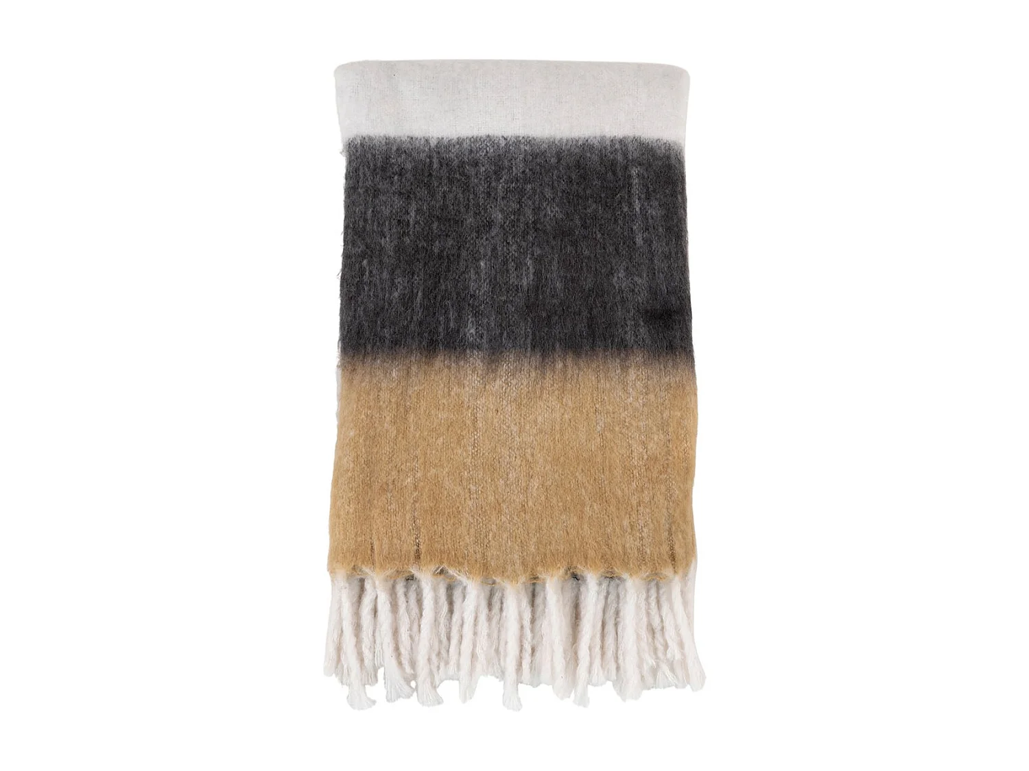 MEMET - Plaid Blanc Noir et Marron 170x130cm