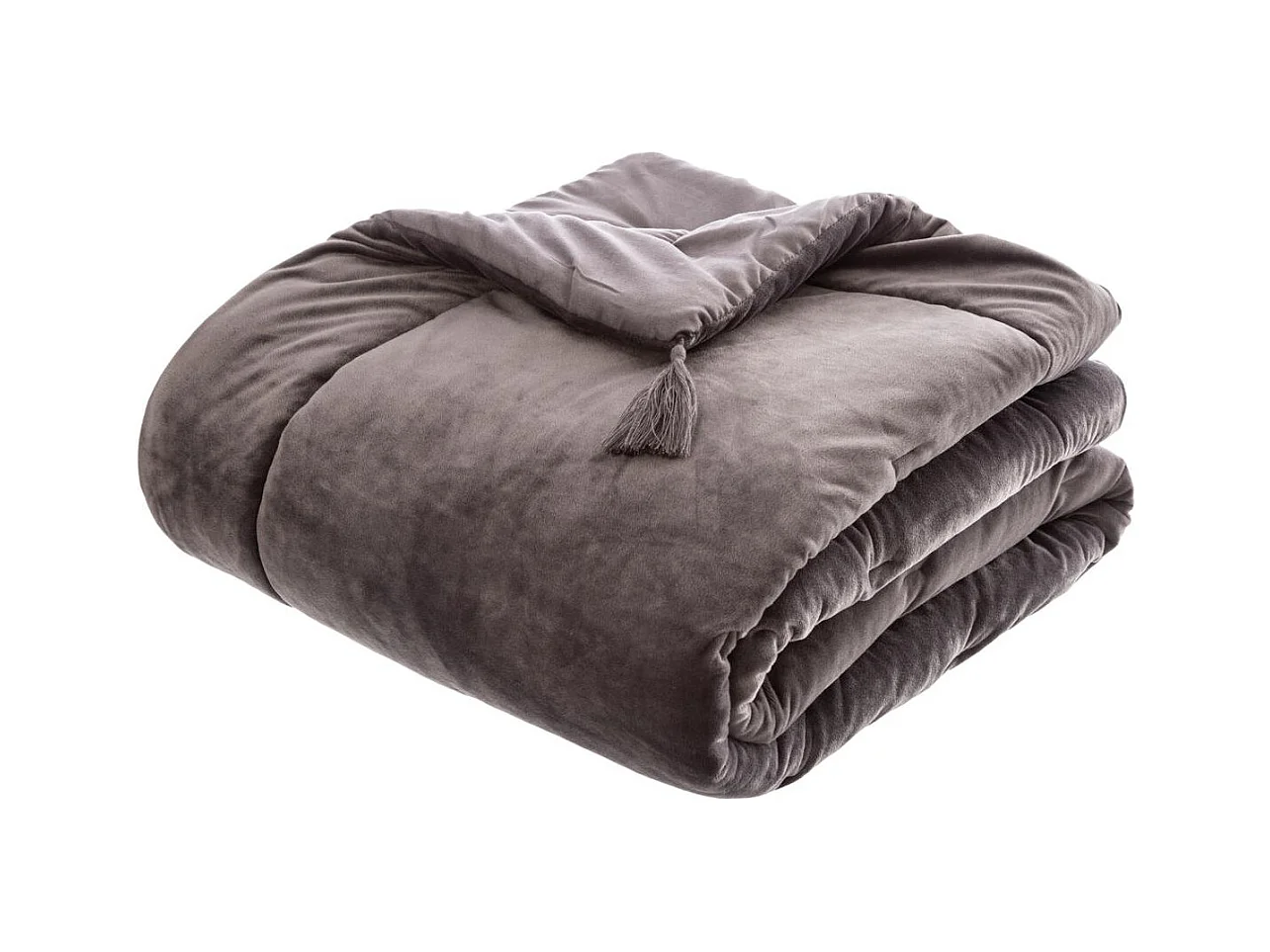 Edredon couverture en Velours Gris 80 x 180 cm