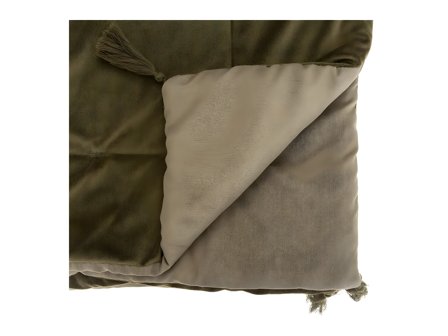 Edredon couverture en Velours Vert Kaki 80 x 180 cm