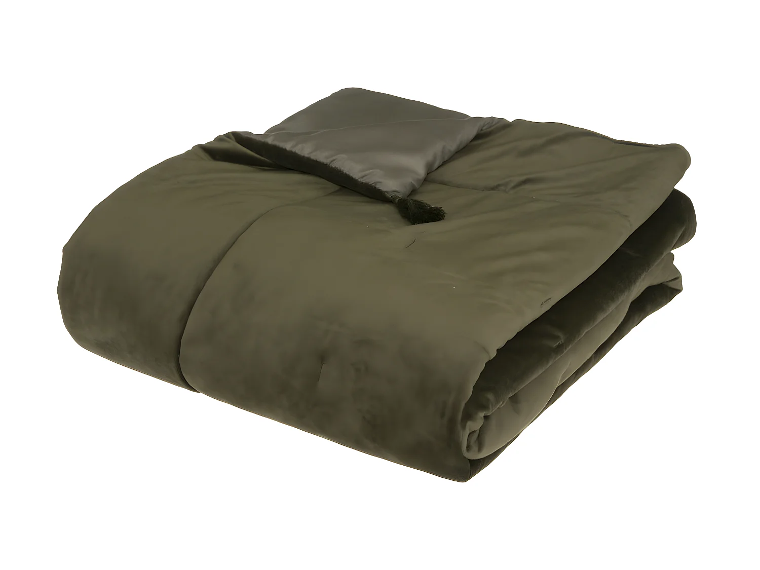 Edredon couverture en Velours Vert Kaki 80 x 180 cm